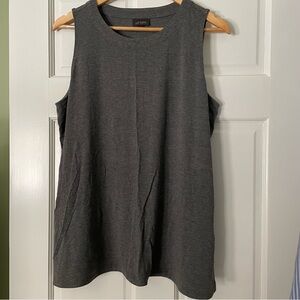 JJill women’s wearever collection grey sleeveless split hem shirt petite large